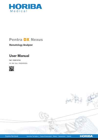 Инструкция пользователя, User manual на Анализаторы Pentra DX Nexus