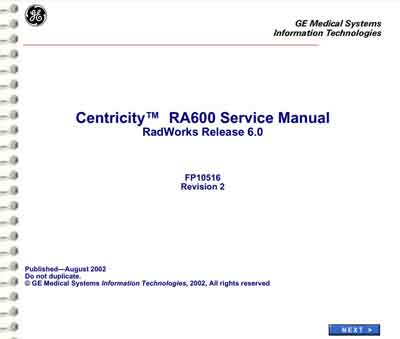 Сервисная инструкция Service manual на Рабочая станция Workstation Centricity™ RA600 [General Electric]