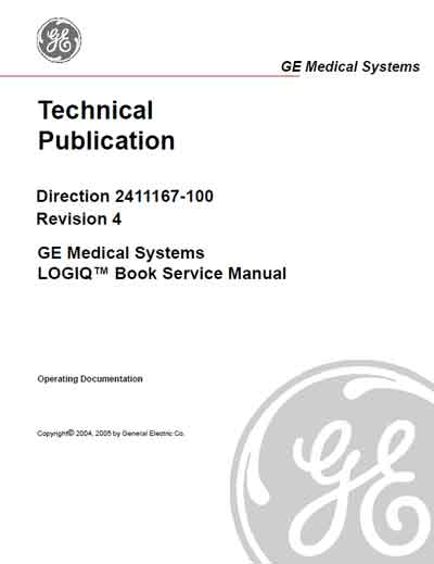 Сервисная инструкция, Service manual на Диагностика-УЗИ Logiq Book Direction 2411167-100