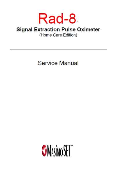 Сервисная инструкция, Service manual на Диагностика Пульсоксиметр RAD-8 (Masimo)