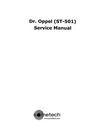 Сервисная инструкция Service manual на Dr Oppel ST-501 (Sometech) [---]