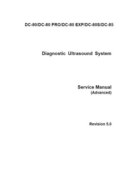 Сервисная инструкция, Service manual на Диагностика-УЗИ DC-80, DC-80 PRO, EXP, DC-80S, DC-85