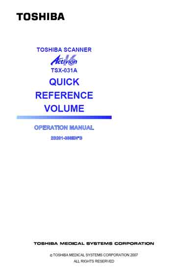 Инструкция пользователя User manual на Activion 16 TSX-031A (Quick Reference Volume) [Toshiba]