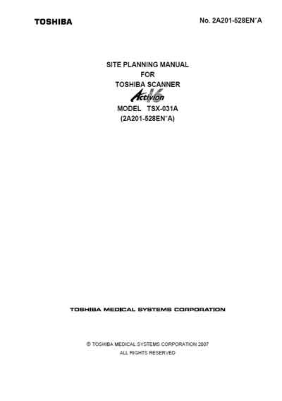 Техническая документация, Technical Documentation/Manual на Томограф Activion 16 TSX-031A (Site Planning Manual)