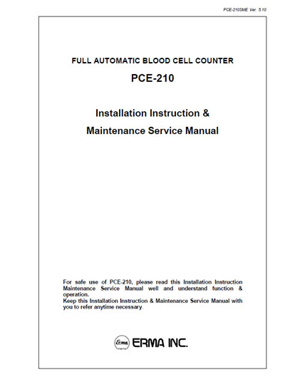 Сервисная инструкция Service manual на PCE-210 [Erma]