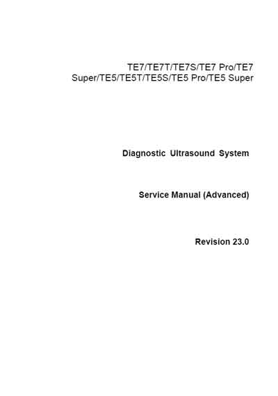 Сервисная инструкция Service manual на TE7, TE5 (Rev.23.0) [Mindray]