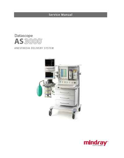 Сервисная инструкция, Service manual на ИВЛ-Анестезия AS 3000 (2014.08)