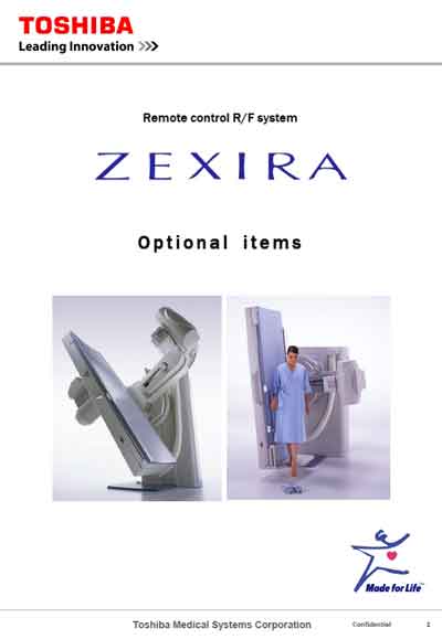 Справочные материалы, Reference manual на Рентген Zexira (Optional items)