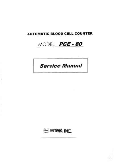 Сервисная инструкция Service manual на PCE-80 [Erma]