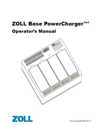 Руководство оператора Operators Guide на Зарядное устройство дефибрилляторов Base PowerCharger 4x4 [Zoll]