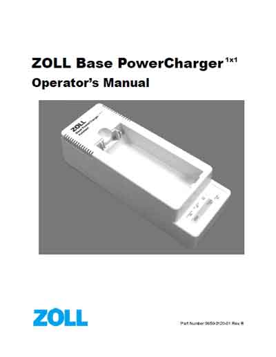 Руководство оператора Operators Guide на Зарядное устройство дефибрилляторов Base PowerCharger 1x1 [Zoll]