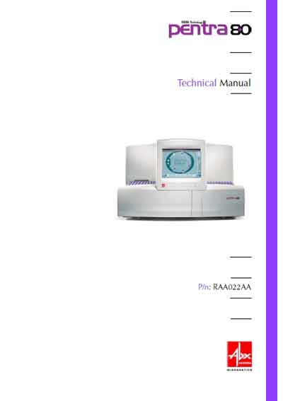 Техническая документация, Technical Documentation/Manual на Анализаторы Pentra 80