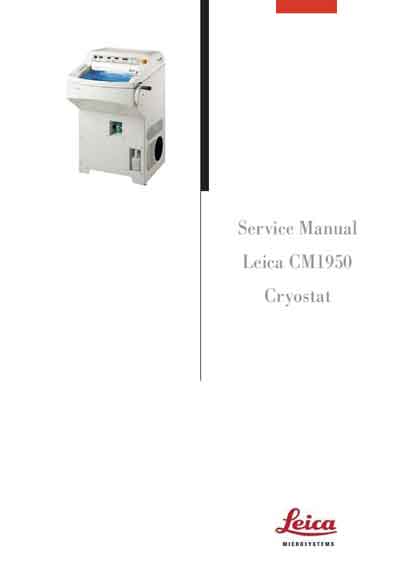Сервисная инструкция, Service manual на Лаборатория Криостат CM 1950
