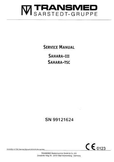 Сервисная инструкция, Service manual на Разное Размораживатель плазмы Sahara-III, Sahara-TSC (Sarstedt)