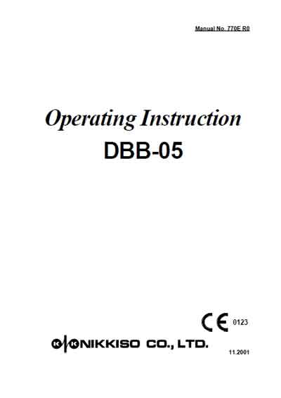 Инструкция по эксплуатации Operation (Instruction) manual на DBB-05 [Nikkiso]