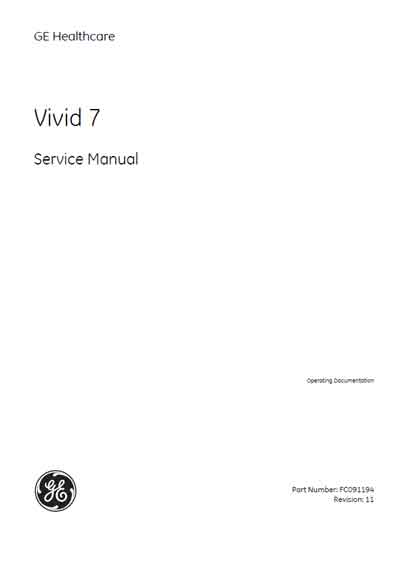 Сервисная инструкция, Service manual на Диагностика-УЗИ Vivid 7 Revision 11