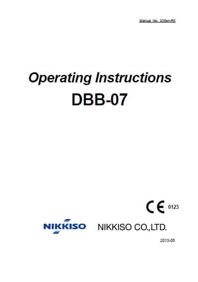 Инструкция по эксплуатации Operation (Instruction) manual на DBB-07 [Nikkiso]