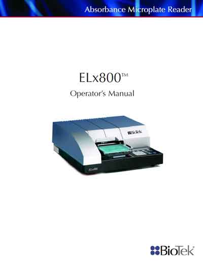 Инструкция оператора Operator manual на ELx800 [BioTek]
