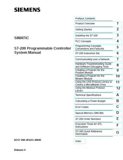 Техническая документация Technical Documentation/Manual на S7-200 Programmable Controller System Manual [Siemens]