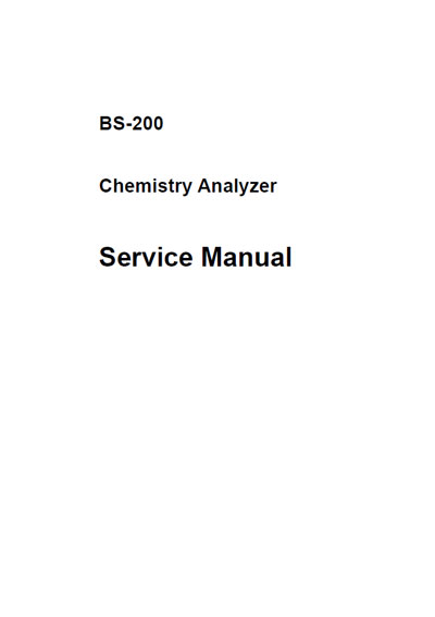 Сервисная инструкция, Service manual на Анализаторы BS-200 v1.1 2007
