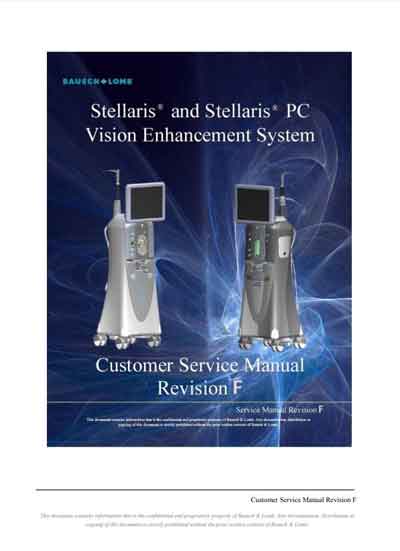 Сервисная инструкция Service manual на Stellaris, Stellaris PC (Rev.F) [Bausch+Lomb] [---]