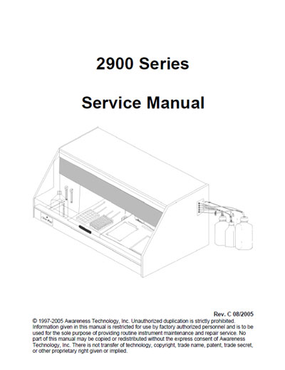 Сервисная инструкция, Service manual на Анализаторы ChemWell 2900 Series