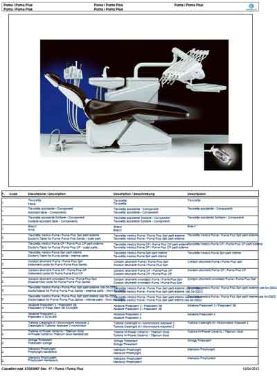 Техническая документация, Technical Documentation/Manual на Стоматология Стоматологическая установка Puma/Puma Plus