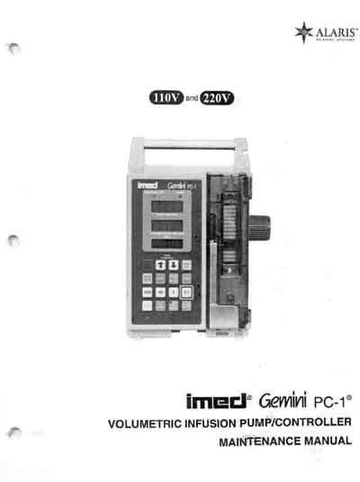 Инструкция по техническому обслуживанию, Maintenance Instruction на Разное Инфузомат Imed Gemini PC-1 (Alaris)