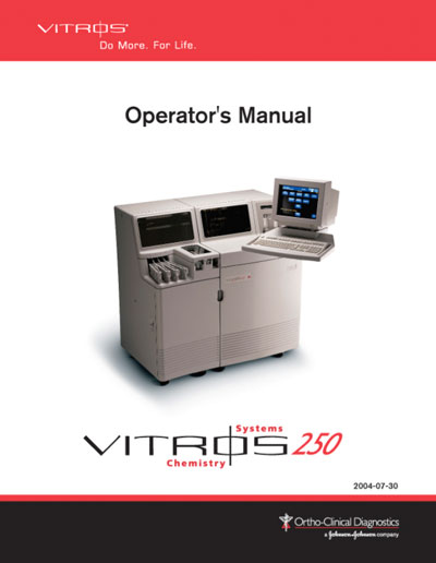 Инструкция оператора Operator manual на Vitros 250 [Ortho Clinical Diagnost]