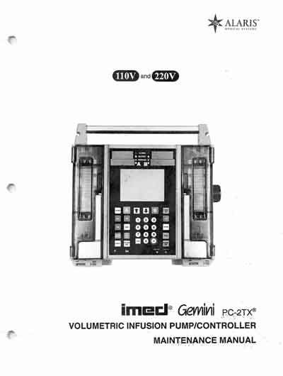 Инструкция по техническому обслуживанию, Maintenance Instruction на Разное Инфузомат Imed Gemini PC-2TX (Alaris)