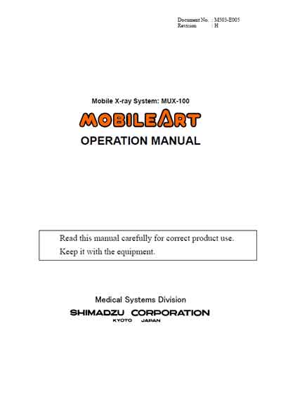Инструкция оператора, Operator manual на Рентген Mobile X-ray System: MUX-100