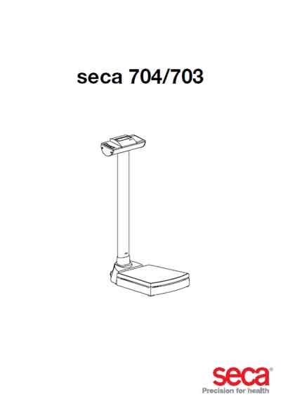 Инструкция по эксплуатации Operation (Instruction) manual на Seca 704/703 [Seca]