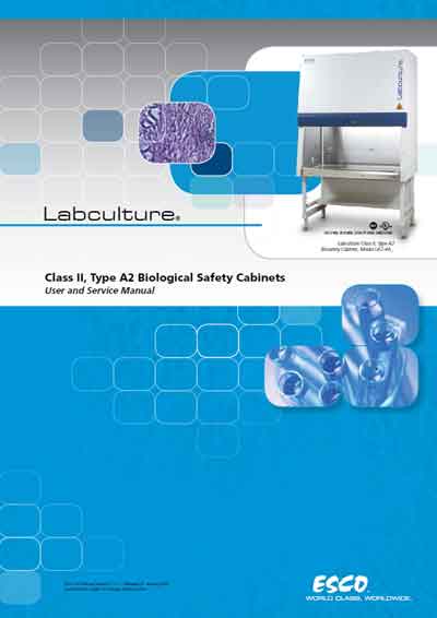 Инструкция по применению и обслуживанию, User and Service manual на Лаборатория Labculture Class II, Type A2, 2007