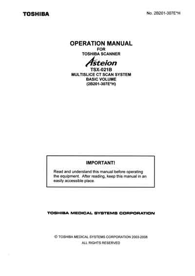 Инструкция по эксплуатации Operation (Instruction) manual на Asteion TSX-021B Basic Operation [Toshiba]