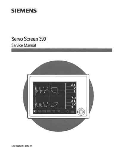 Сервисная инструкция, Service manual на ИВЛ-Анестезия Servo Screen 390