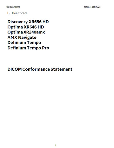 Техническая документация, Technical Documentation/Manual на Томограф Discovery, Optima, AMX Navigate, Definium (DICOM)