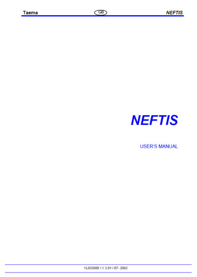 Инструкция пользователя User manual на Neftis [Taema]