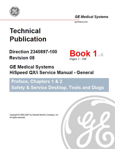 Сервисная инструкция, Service manual на Томограф HiSpeed QX/i