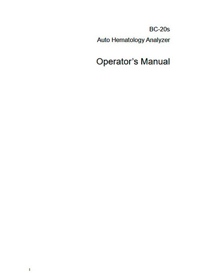 Инструкция оператора, Operator manual на Анализаторы BC-20s