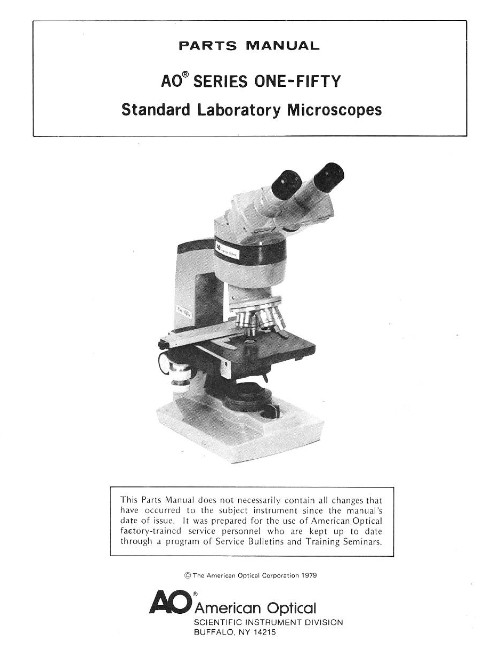 Сервисная инструкция Service manual на AO Series [American Optical] [---]