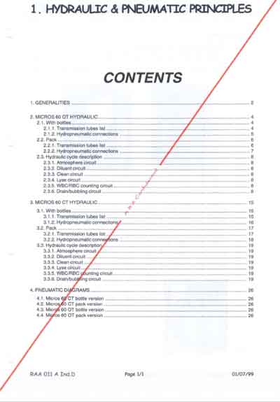 Техническая документация Technical Documentation/Manual на ABX Micros 60 (HYDRAULIC & PNEUMATIC PRINCIPLES) [Horiba -ABX Diagnostics]