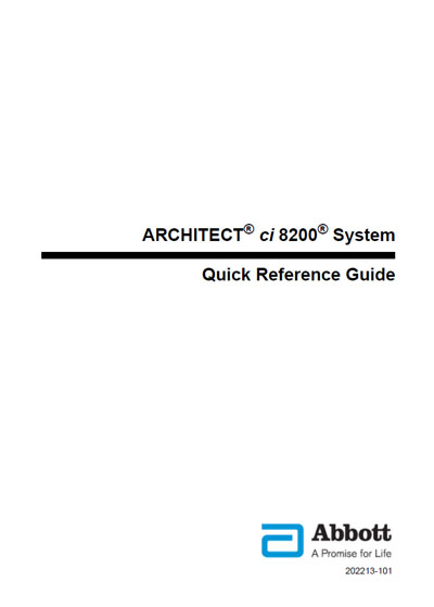 Инструкция по наладке, Adjustment Instruction на Анализаторы Architect ci 8200 - Quick Reference Guide