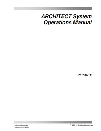 Инструкция по эксплуатации, Operation (Instruction) manual на Анализаторы Architect (September, 2013)
