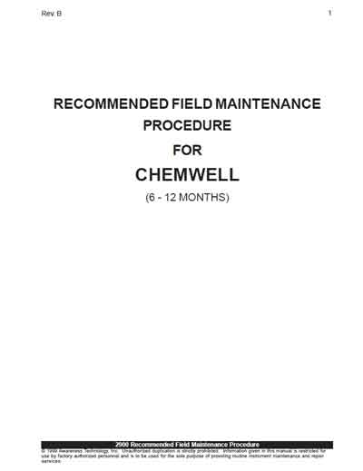 Инструкция по техническому обслуживанию, Maintenance Instruction на Анализаторы ChemWell 2900 Series (6 - 12 Months)