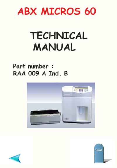 Техническая документация, Technical Documentation/Manual на Анализаторы ABX Micros 60 (RAA009 A Ind. B - 205 стр.)