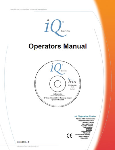Инструкция оператора Operator manual на Автоматическая система уроанализа iQ-200 (Iris Diagnostics) [---]