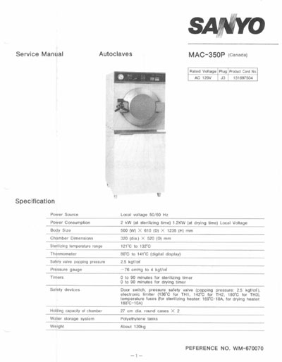 Сервисная инструкция, Service manual на Стерилизаторы Автоклав MAK-350P