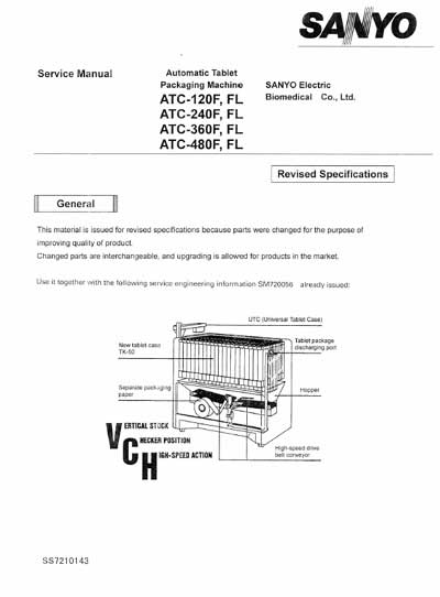 Сервисная инструкция, Service manual на Разное Автоматическая машина для упаковывания таблеток ATC-120,240,360,480(F,FL)