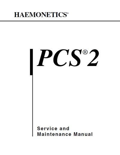 Сервисная инструкция, Service manual на Разное PCS2 (для плазмофореза)