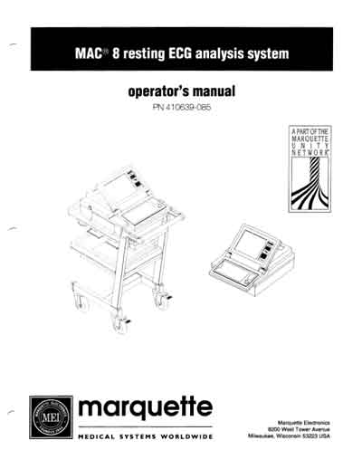 Инструкция по эксплуатации, Operation (Instruction) manual на Диагностика-ЭКГ MAC 8 (Marquette)